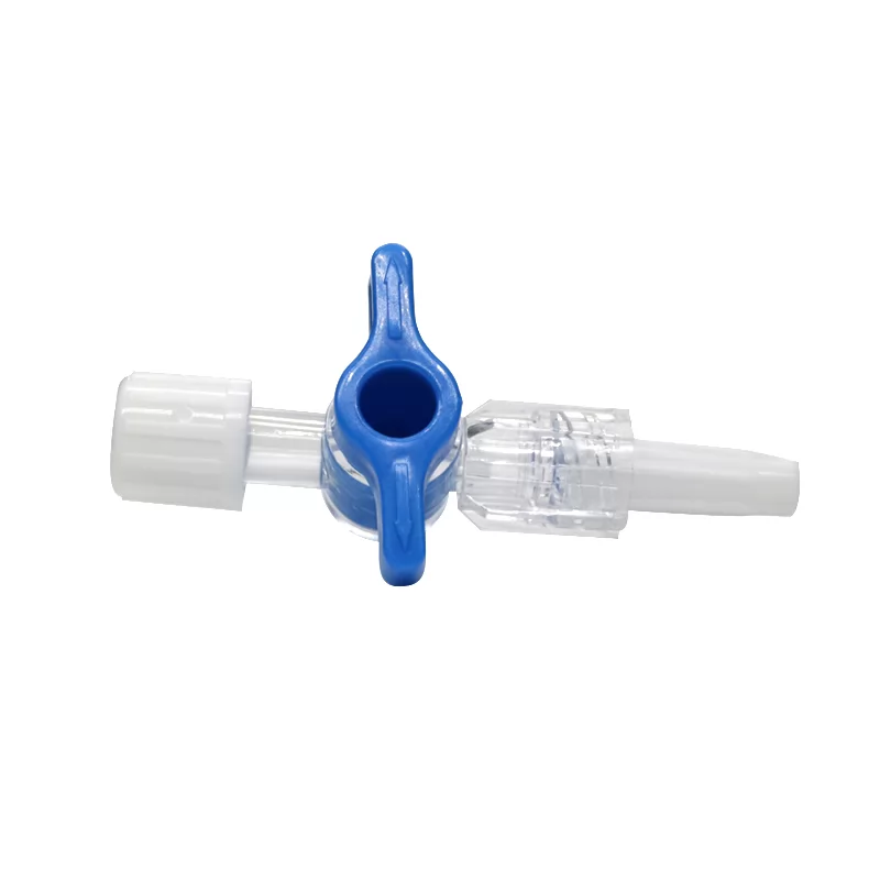 OT.1207 White + Blue Stopcock Plastic Non Return Luer Valve Stopcocks Medical Valve 